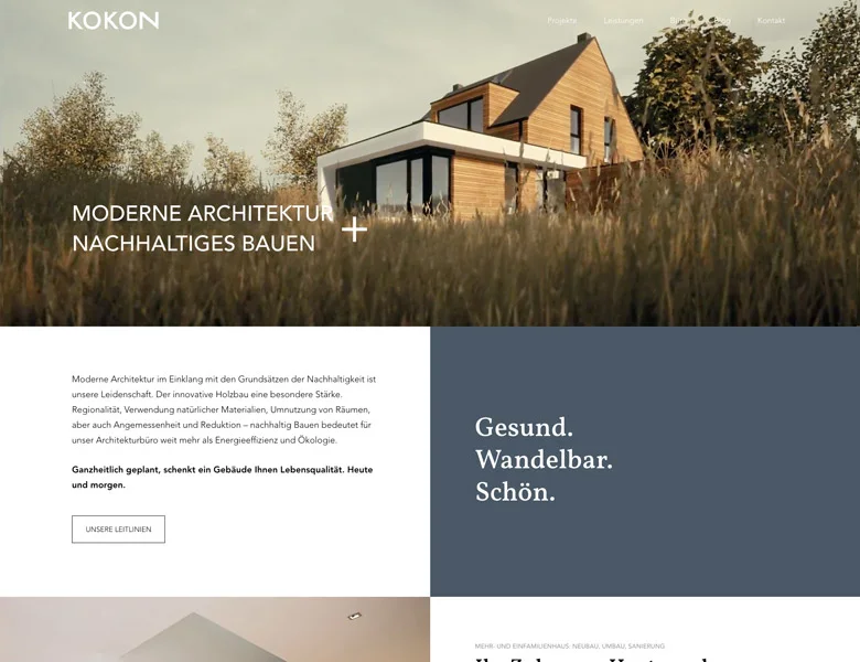Webdesign-Referenz Kokon Architekturbüro