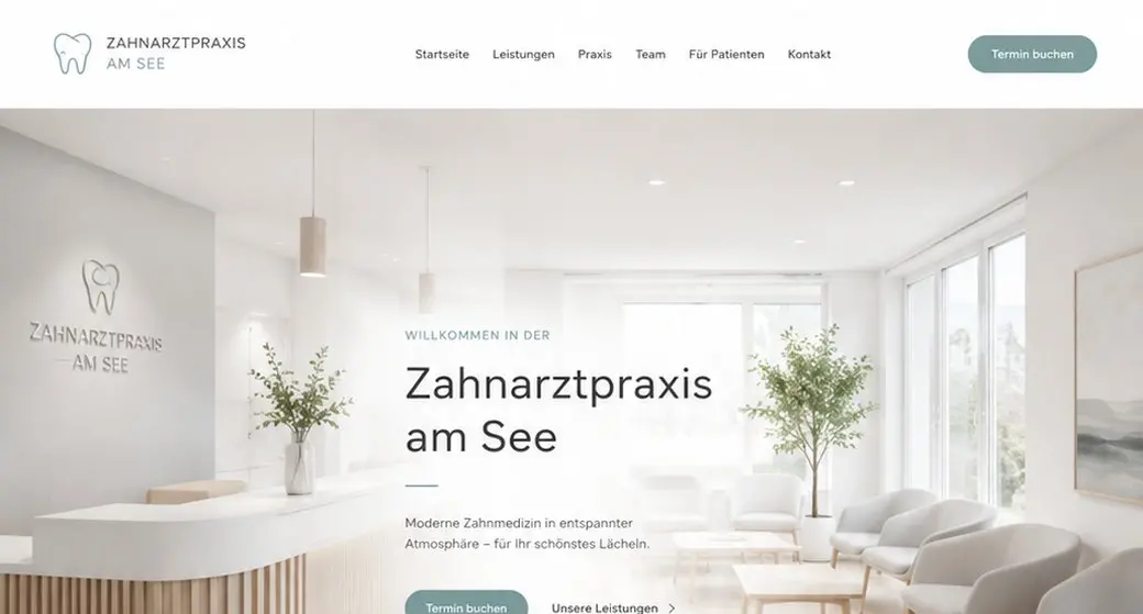 Webdesign-Studie für eine Zahnarztpraxis am See