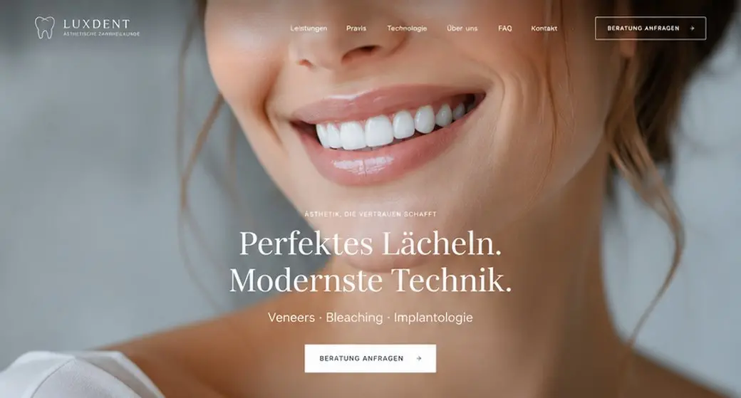 Webdesign-Studie für eine moderne Zahnarztpraxis