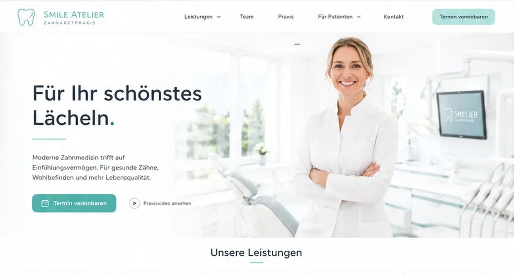 Webdesign-Studie für ästhetische Zahnmedizin